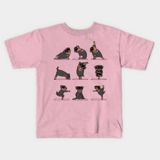 Rottweiler Yoga Kids T-Shirt